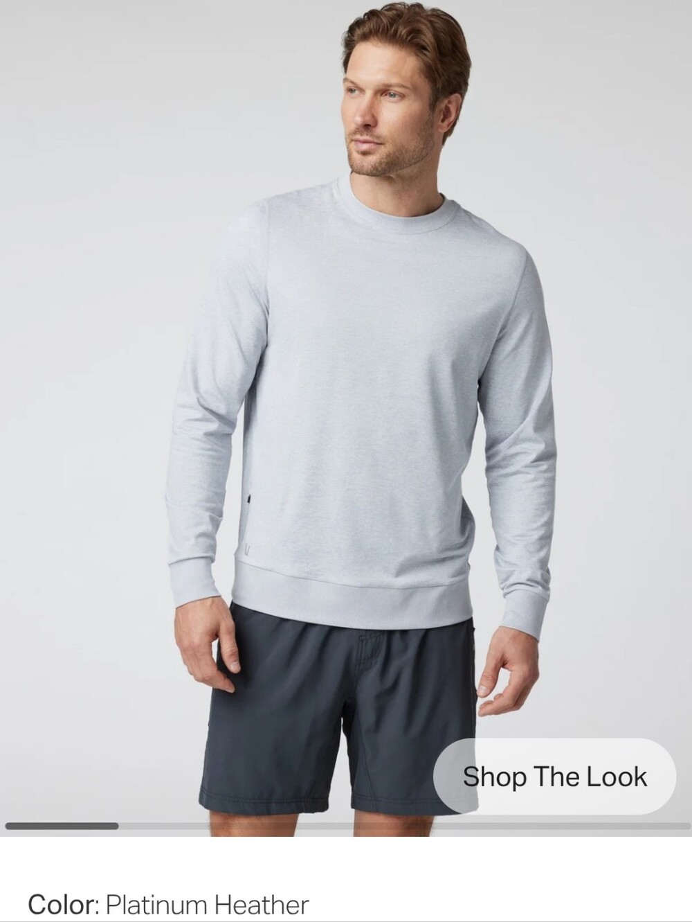 Vuori Ponte Performance Crew Zip Pocket Long Sleeve Activewear Sweatshirt Size L - Picture 5 of 15